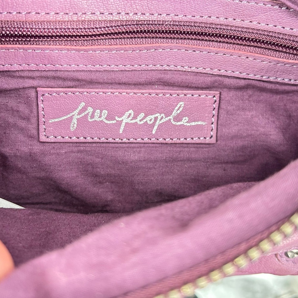 Free People Purple Goat Leather Studded Chain Belt Bag Fanny Pack Womens - Picture 4 of 11